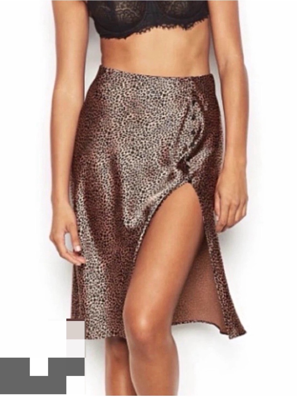 Women's Pink Leopard Print Slip Skirt 0326